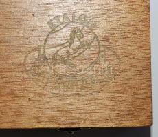 Etalon távolságmérő, eredeti fa dobozában, 24×9×2 cm