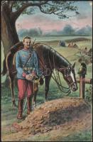 4 db régi, első világháborús katonai motívumlap, köztük Ferenc Józsefről képeslap / 4 pieces WWI mil...