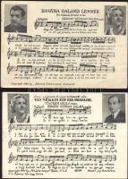 14 db régi kottás képeslap Berky Lili színésznő, Hámory Várnagy Dalma zeneszerző, Ifj. Gábori István...