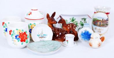 11 db porcelán dísztárgyak, figurák, többségük hibátlan, jelzett