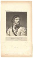 Tadeusz Kosciuszko (1746-1817) 2db portréja. A. W. Külfner: Erlaube noch einmahl fürs Vaterland zu fechten. Pontozásos metszet, 1794; Olescynski - Fleischmann: Kosciuszko, acélmetszet, cca 1850 /  Portraits of Tadeusz Kosciuszko: stipple engraving, 1794; steel engraving, cca 1850, 17x10,5-23x13cm