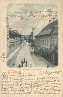 Nagyvárad main street, the shops of János Déry and Szilveszter Barabás (cut)