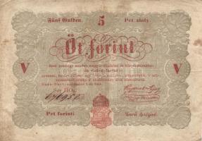 1848. 5Ft "Kossuth bankó" piros T:III