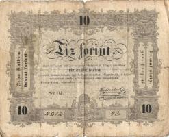 1848. 10Ft "Kossuth bankó" T:IV