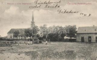 Székudvar market place, Romanian church