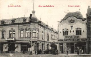 Marosvásárhely main square, Café Corso, the bookshop of Mór Hirsch, the clockmaker shop of József Kovács