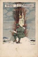 Military WWI, chrismas, soldier, angel s: E. Kutzer (small tear)