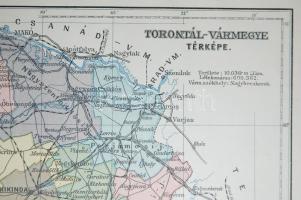 cca 1900 Torontál vármegye térképe. 36x28cm
