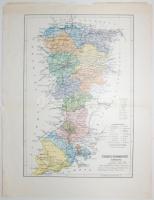 cca 1900 Temes vármegye térképe, 36x28cm