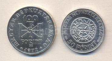 1972. 50Ft Ag + 100Ft Ag "Szt.István" pár T:BU