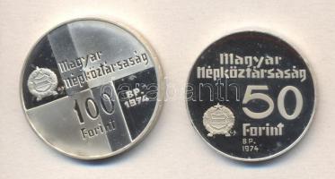 1974. 50Ft Ag + 100Ft Ag "50 éves az MNB" T:PP