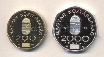 1999. 2000Ft Ag + 2000. 200Ft "A 2000. évforduló" pár T:PP