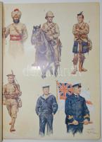 cca 1930 Katonai egyenruhák 7 db képmelléklet magyarázó szövegekkel / Military uniforms. 7 picures 19x24 cm