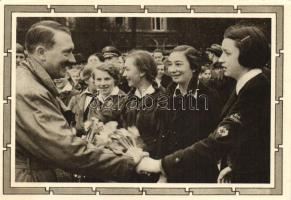 Adolf Hitler with schoolgirls, NS propaganda, Ga, So. Stpl