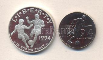 Amerikai Egyesült Államok 1994. 1/2$ "Labdarúgó VB" + 1$ Ag "Labdarúgó VB" T:BU,PP USA 1994. 1/2 Dollar "Football World Cup" + 1 Dollar Ag "Football World Cup" C:BU,PP