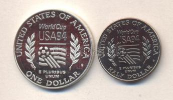 Amerikai Egyesült Államok 1994. 1/2$ "Labdarúgó VB" + 1$ Ag "Labdarúgó VB" T:BU,...