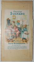 Papir doboz tetőn 2 db reklám: Suchard és Prinzess  csokoládé és egy régi óra katalógus 1943/44