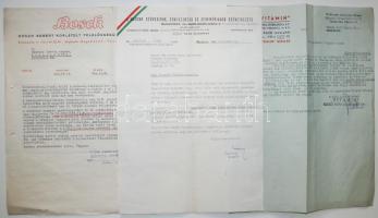 11 db meghívó: Autós cégek levelezése, 1940-től húsjegy