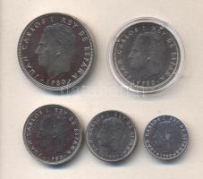 Spanyolország 1980. 50c-100P 5klf db, "Labdarúgó VB" T:1 Spain 1980. 50 centimos - 100 Pesetas 5 different "Football World Cup" C:Unc