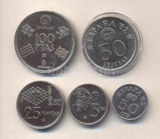 Spanyolország 1980. 50c-100P 5klf db, "Labdarúgó VB" T:1
Spain 1980. 50 centimos - 100 Pes...