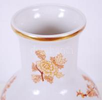 Hollóházi jelzéssel virágokkal és madárral díszített nagyméretű porcelán váza / Hollóházi chinaware ...