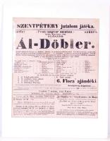 1840 Pesti Magyar Színház: Balog István: Ál-Döbler c. előadásának színházplakátja paszpartuban /  1840 Vintage theater poster 35x39 cm