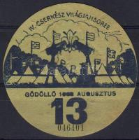 1933 Jamboree Gödöllő utazási kitűző "13" / Abzeichen für Eisenbahnfahrt "13"