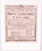 1842 Nemzeti színház: A párisi vízhordozó Pesti c. előadásának színházplakátja paszpartuban / 1842 Vintage theater poster 34x41 cm