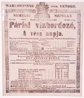 1842 Nemzeti színház: A párisi vízhordozó Pesti c. előadásának színházplakátja paszpartuban / 
1842 ...