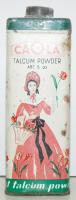 cca 1940 Caola hintőpor eredeti, festett fémdobozban /  Vintage talcum powder in original box, 16cm