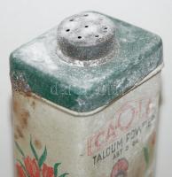 cca 1940 Caola hintőpor eredeti, festett fémdobozban / 
Vintage talcum powder in original box, 16cm