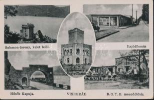 Visegrád Salamon torony, BOTE kilátótorony a Nagyvillámon, BOTE menedékház, hajóállomás, Hősök Kapuja (EK)