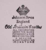 Cca 1970 12 db Johnson Bros süteményes és mélytányér, hibátlanok, jelzett, matricás, d:20, 22 cm