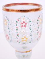 Fehér színű kupa, többrétegű, kézzel festett, hámozott, csiszolt, hibátlan m:18 cm