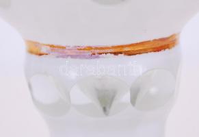 Fehér színű kupa, többrétegű, kézzel festett, hámozott, csiszolt, hibátlan m:18 cm