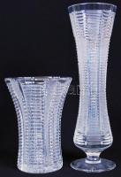 Retro ólomkristály vázák 2 db, csiszolt, metszett, hibátlanok, m:15 cm, m:27 cm / Lead ctystal vases