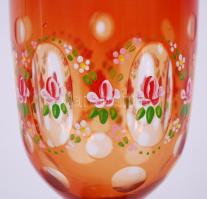 Mangánsárga kupa, többrétegű, kézzel festett, hámozott, csiszolt, hibátlan m:20 cm