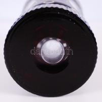 Rubinvörös pohár, többrétegű, kézzel festett, hámozott, csiszolt, hibátlan m:15 cm