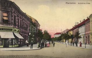 Pardubice Elisabeth street, the shop of V. Singer (EB)