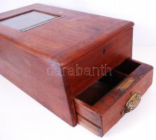 Cca 1880 Kassza "Gledhill & Co automatic cash till" feliratú réz táblával, hiányos de ...