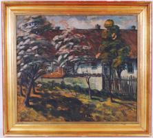 Szeghalmi Peregi József: Ház részlet, olaj, vászon, szép keretben 60×66 cm