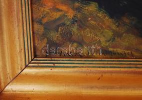 Szeghalmi Peregi József: Ház részlet, olaj, vászon, szép keretben 60×66 cm