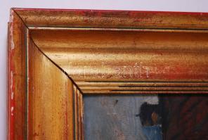 Szeghalmi Peregi József: Ház részlet, olaj, vászon, szép keretben 60×66 cm