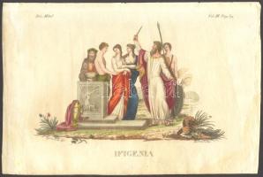 Ifigenia, színezett acélmetszet az 1809-1825 között Milánóban kiadott Dizionario d'ogni mitologica e antichita (vol. III) illusztrációi közül, 15x23cm