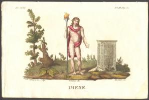 Imene, színezett acélmetszet az 1809-1825 között Milánóban kiadott Dizionario d'ogni mitologica e antichita (vol. III) illusztrációi közül, 15x23cm
