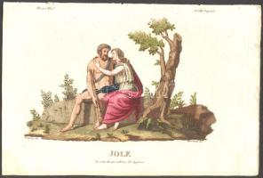 Jole, színezett acélmetszet az 1809-1825 között Milánóban kiadott Dizionario d'ogni mitologica e antichita (vol. III) illusztrációi közül, 15x23cm