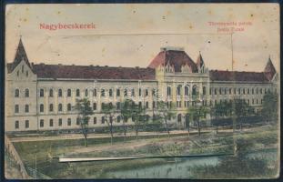 Nagybecskerek Justice Palace, leporello card with synagogue (EB)