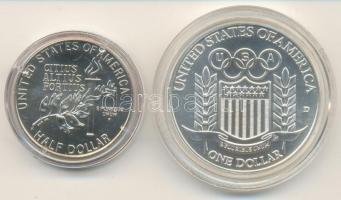 USA 1992. 1/2$ CuNi "Tornász " + 1$ Ag "Baseball" XXV. Nyári Olimpia - Barcelona...