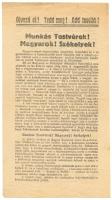 cca 1920 Az Erdélyi Székely és Magyar Munkások Gábor Áron Szövetségének irredenta röpirata