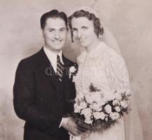 cca 1920 Nagyméretű keményhátú esküvői fotó az amerikai "The Mahan & Wright Studios McKees ...